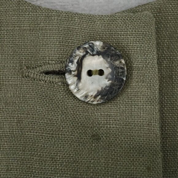 Liz Claiborne Jacket Womens 10 Linen Green Lined Pockets Office Career Vintage - Picture 11 of 13